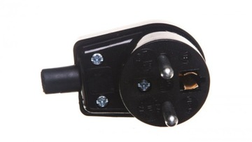 Wtyczka kątowa z uziemieniem 16A 250V czarna WB-6