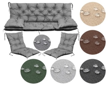 Садовые подушки на скамейку 150х60х50 см + 2 подушки на стул 50х50х50 см