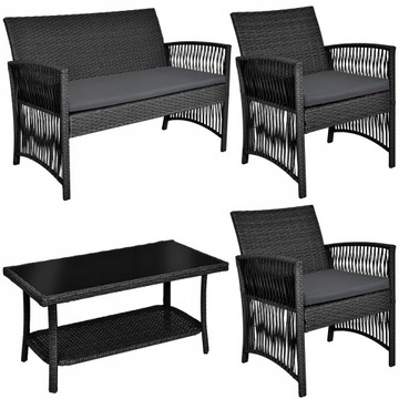 КОМПЛЕКТ САДОВОЙ МЕБЕЛИ ТЕХНОРАТАН ДИВАН СТУЛЬЯ СТОЛ САДОВАЯ МЕБЕЛЬ