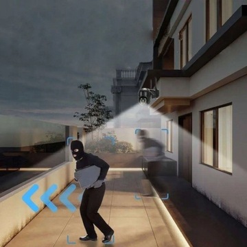 Уличная поворотно-наклонная камера Wi-Fi ICSEE 3 МП с отслеживанием движения 1536p ЧЕРНАЯ SD