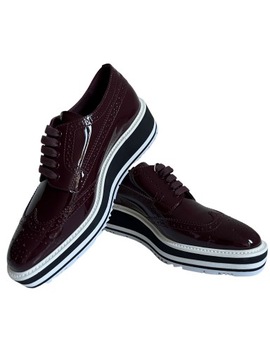 PRADA lakierki mokasyny bordowe r. 36