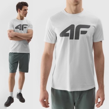 4F T-SHIRT MĘSKI Z KRÓTKIM RĘKAWEM KOSZULKA BAWEŁNIANA SPORTOWA SS24