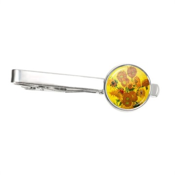 Men New Fashion Van Gogh Oil Painting Tie Clips