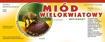 Etykiety na Miód WIELOKWIATOWY (100szt) wzór E106