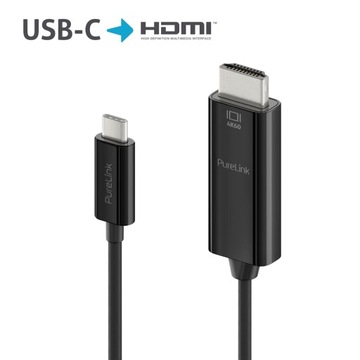 PureLink IS2201-010 aktywny kabel USB-C/HDMI 4K 18Gbps 1,0m czarny