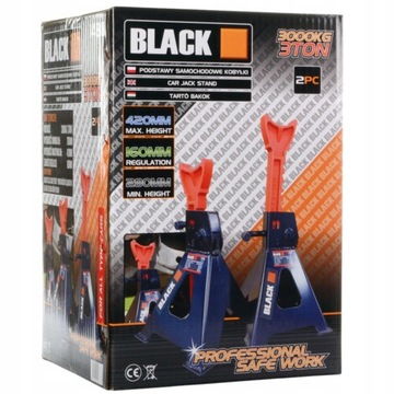 СТЕНДЫ ДЛЯ МАСТЕРСКИХ 3 ТОННЫ 3000 КГ РЕГУЛИРОВКА 2 шт. В КОМПЛЕКТЕ ЧЕРНЫЙ