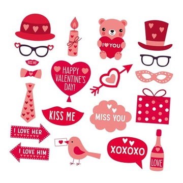 Rekwizyty do fotobudki na Walentynki Rekwizyty do fotobudki ślubnej w stylu B