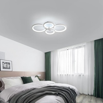 СВЕТОДИОДНЫЙ ПОТОЛОЧНЫЙ СВЕТИЛЬНИК, СОВРЕМЕННАЯ КОЛЬЦЕВАЯ ЛЮСТРА, 60ВТ С ДИСТАНЦИОННЫМ УПРАВЛЕНИЕМ ДЛЯ ГОСТИНОЙ