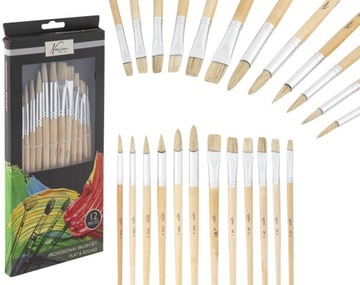 НАБОР КИСТЕЙ ДЛЯ КРАСОК И КЛЕЯ NASSAU FINE ART, 12 ШТ.