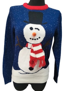 Next męski sweter świąteczny święta bałwan XS