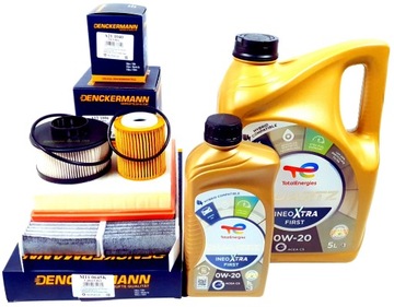 4 FILTRY 6L OLEJE TOTAL 0W20 BERLINGO III DOBLO PARTNER COMBO II 1.5 D