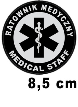 RATOWNIK MEDYCZNY Medical Staff emblemat odblaskowy z nadrukiem 8,5 cm
