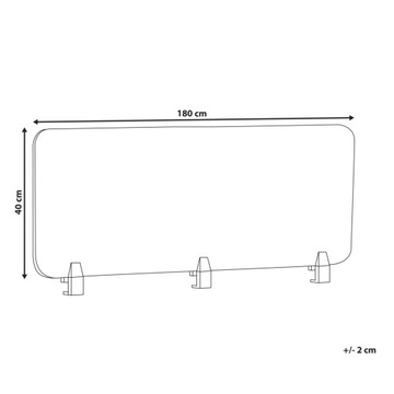 PRZEGRODA NA BIURKO 180 X 40 CM NIEBIESKA WALLY