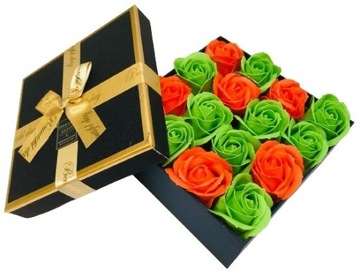 FLOWER BOX PACHNĄCE RÓŻE MYDLANE GOTOWY PREZENT upominek urodziny imieniny