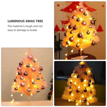 1 комплект мини-рождественской елки с розовым елочным орнаментом