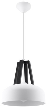 Lampa wisząca skandynawska E27 biało czarna SOLLUX