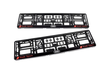 РАМКИ НОМЕРНОГО ЗНАКА С ЛОГОТИПОМ AUDI SPORT 2 ШТ. ПРЕМИУМ КАЧЕСТВО ASO