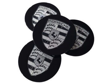 Dekielki do Porsche 76 mm Black-Silver