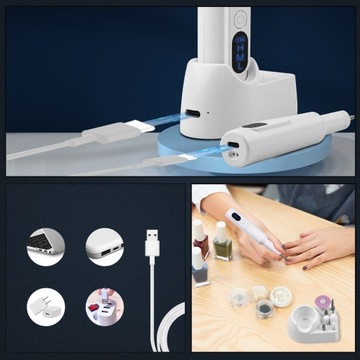 Мини-фрезерный станок для ногтей, маникюрный набор, 20000 об/мин