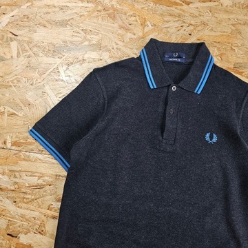 Koszulka Polo T-shirt FRED PERRY Casual Szara Nowy Model Męska 38 / S