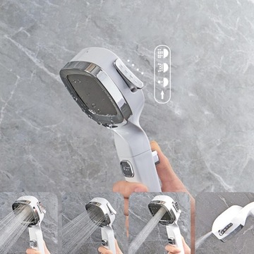 Душевые насадки высокого давления Насадка для душа с фильтром и выключателем белого цвета