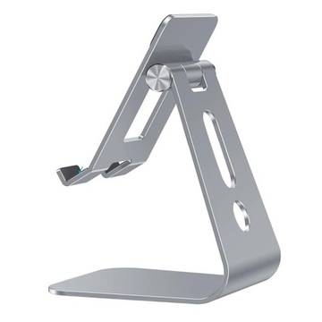 ALUMINIOWY PODSTAWKA POD TABLET BIURKOWY REGULOWANY STOJAK UCHWYT SZARY