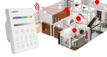 PANEL ścienny 4-Strefowy MILIGHT DO PUSZKI RGB T3