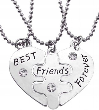 best friends srebrny Naszyjnik forever przyjaźni