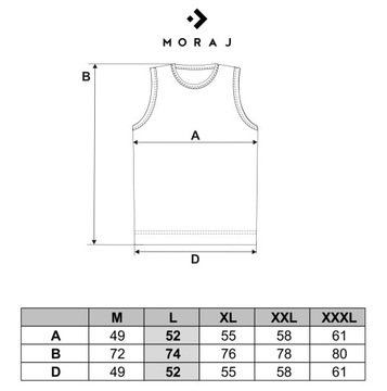 TANK-TOP Męski Koszulka Bez Rękawów Podkoszulek Klasyczna Bokserka MORAJ XL