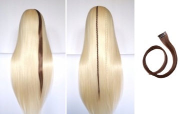 GŁÓWKA FRYZJERSKA do czesania głowa treningowa włosy włos blond + STATYW