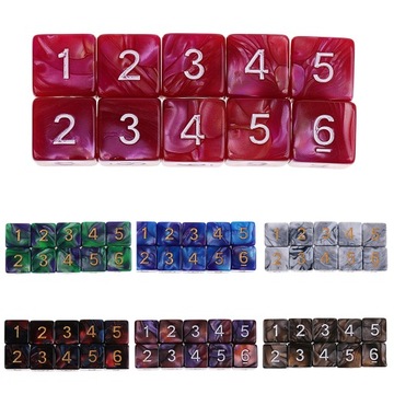 10 SZTUK D6 Cyfrowe Kostki do DND Niebieski Czerwo
