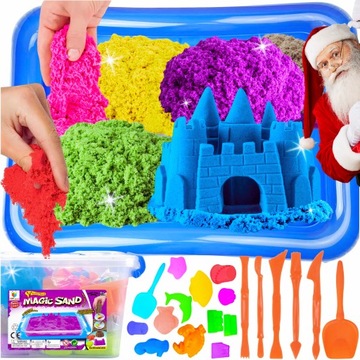 НАБОР КИНЕТИЧЕСКОГО ПЕСКА XL ФОРМЫ ДЛЯ БАССЕЙНА ПЕСОЧНИЦЫ ЦВЕТНОЙ ПЛАСТИК