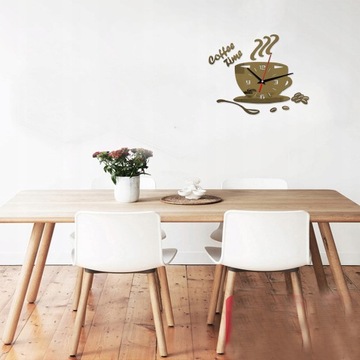 3D зеркальные настенные часы в форме кофейной чашки Moder