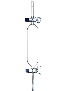 Biureta do gazu 250 ml z kranem szklanym