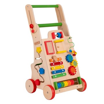 Drewniany Chodzik Pchacz Edukacyjny Interakcyjny KiddyMoon WK-002
