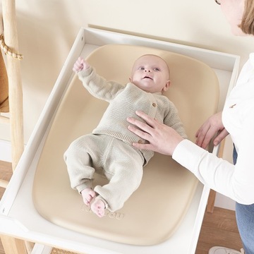 NATTOU Мягкий пеленальный коврик Softy Beige, без BPA, 50x70 см