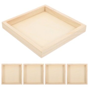 5 шт. Portable Дерев'яний Пазли Органайзер Trays з Natural Finish