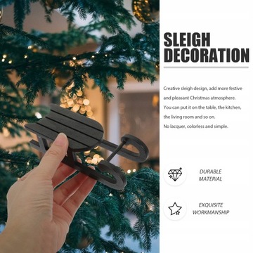 4 шт. Деревянные елочные украшения для саней.