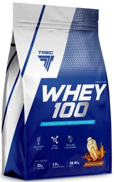 TREC WHEY 100 900g BIAŁKO SERWATKOWE BCAA ARGININA