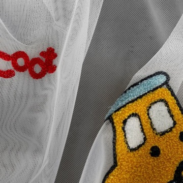 Штора 140х250 Элвин белая с красочной аппликацией