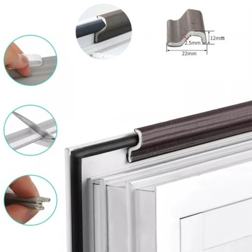 Самоклеящийся оконный уплотнитель ПВХ противосквозной, 4 м.