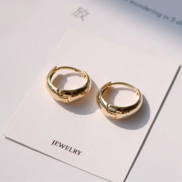 Mini Loop Earrings for Women Gold Color Metal Hoop