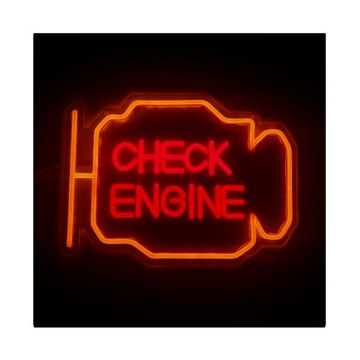 Neon Check Engine, neon na ścianę, znak neonowy