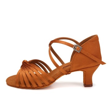 Танцевальная обувь танцевать удобное латиноамериканское коричневое 5,5 см