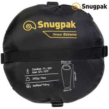 Спальный мешок Sleeper Extreme черный Snugpak, молния LZ слева
