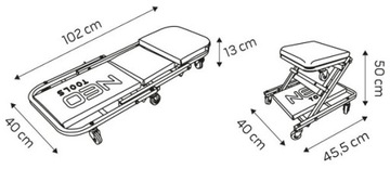 Диван для мастерской, складное сиденье, 2 в 1, табурет, табурет, тележка