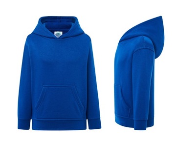 BLUZA dresowa dziecięca Z KAPTUREM kangurka SWRK KNG niebieski 7-8 RB R.134