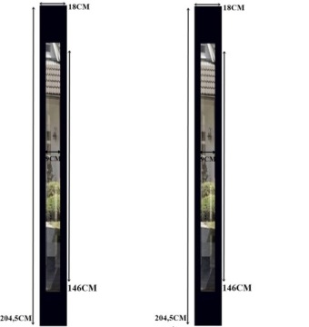 ДВОЙНЫЕ ДВЕРИ INOX 4 ЧЕРНЫЕ 136, 141, 151 СМ 55 ММ