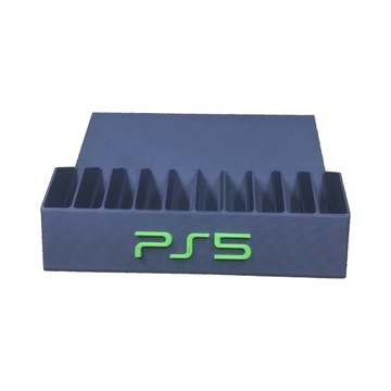 Podstawka stojak na gry pudełka od płyty do PS5 czarno-zielona