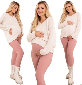 LEGGINSY CIĄŻOWE OCIEPLANE NA ZIMĘ GRUBE GETRY XL